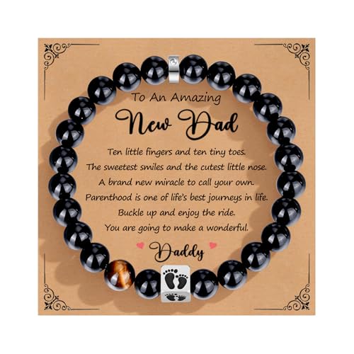 Pulsera de piedra natural para hombre FLHEART New Dad miniatura 1