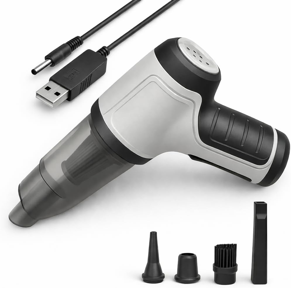 GajetNest Handheld Mini Portable Compact Car Vacuum Cleaner & Blower 3-in-1 with HEPA Filter, Lightweight Design, 25-Minute Running Time, Cordless Rechargeable Crevice Tool - 15000 PA Suction