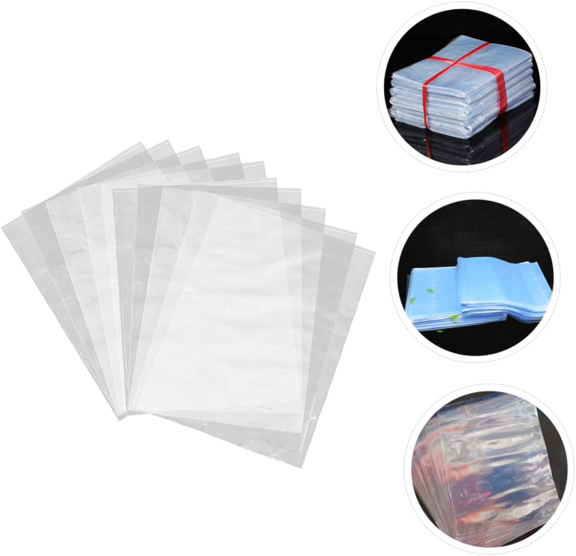 TEHAUX 200pcs PVC Bag Heat Shrink Wrap Film Heat Shrinkable Film for Sealing Dustproof Packaging