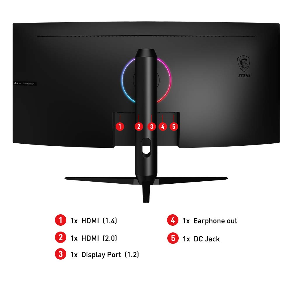 MSI Optix MAG342CQRV Curved Gaming Monitor 34 Inch, 21:9 UWQHD 3440x1440,  2K, VA, 100Hz, 1ms, 1500R, Adaptive Sync, DisplayPort, HDMI, Anti, Less  Blue Light, Frameless, Black, cranberry: Buy Online at Best Price