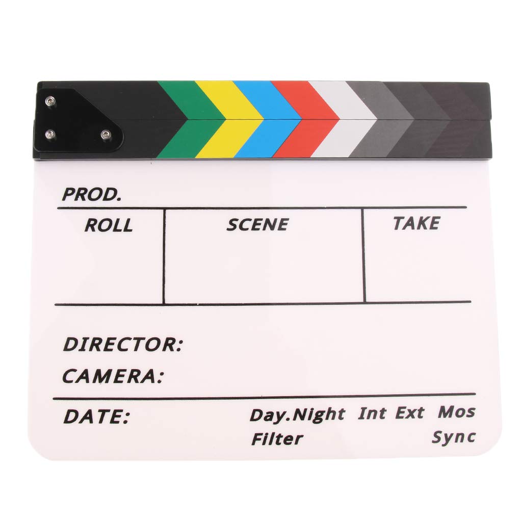 CLUB BOLLYWOOD Clapperboard Tv Film Movie Clapboard White Board with Colorful Stripe Slate | Cameras & Photo | Camera & Photo Accessories | Other Camera & Photo Accs-image-2