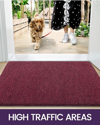 Tapis absorbant antidérapant design rouge mélangé noir 50x80cm - 8