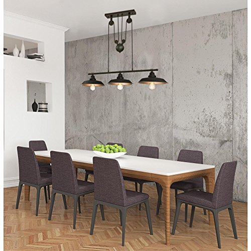 Westinghouse Lighting 6332500 Industrial Iron Hill Three-Light Indoor Island Pulley Pendant, Oil Rubbed Bronze Finish by Westinghouse - Image 2