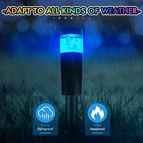 Duewot Smart Low Voltage Landscape Lights, Bluetooth Rgb Led Pathway Lights With App Control, 12W 24V Path Lights Outdoor For Garden, Color Changing, 16 Million Colors, Ip65, Pack Of 3 #TOP4
