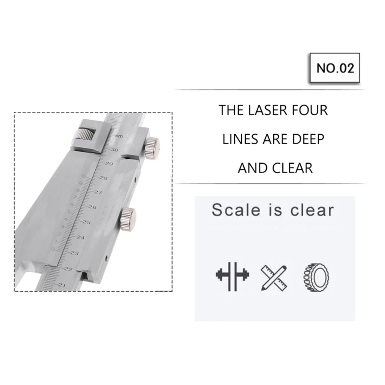 Medidor de Altura Calibradores Vernier de Altura, calibrador Vernier de Acero Inoxidable con Soporte de 0-300mm, Regla de Marcado de Mesa de carpintería, 1 ud.