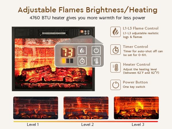 Chimenea Eléctrica LGHM 23 Pulgadas 1400W miniatura 5