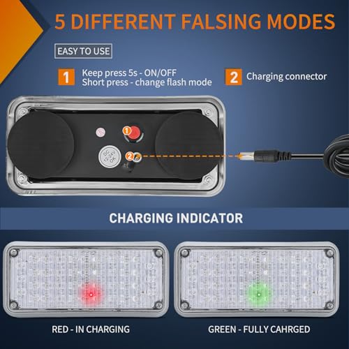 Image of Nilight 2PCS 42LED Green Magnetic Strobe Lights Surface Mount Waterproof | Portable Warning Hazard Light 5 Patterns for 12V 24V Cars Trucks Van Off Road Vehicles ATV