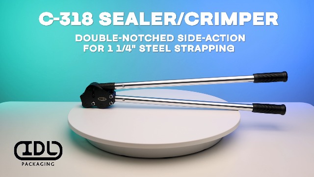 Image of IDL Packaging C-318 Double-Notched Side-Action Sealer /Crimper for 1 1 /4 inch Steel Strapping - Hard and Durable Steel Construction - Professional Gear with High-Strength Sealing Action