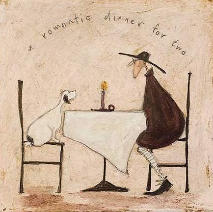 Image Conscious A Romantic Dinner for Two by Sam Toft 11.5"x11.5" Art Print Poster