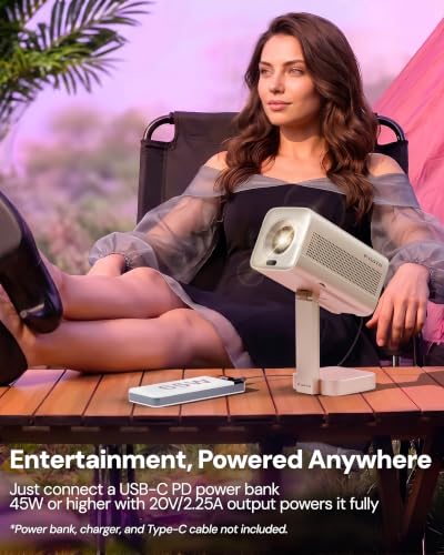 Image of E GATE Atom 7X, C-Type USB, Fully Automatic Projector 4k Ultra HD | Brightest 700 ISO | Native 1080p | Android 12, Netflix, Prime, LiveTV (100+ Free Channels) | USB-HDMI ARC+CEC | HDR+HLG+WiFi6, Egate