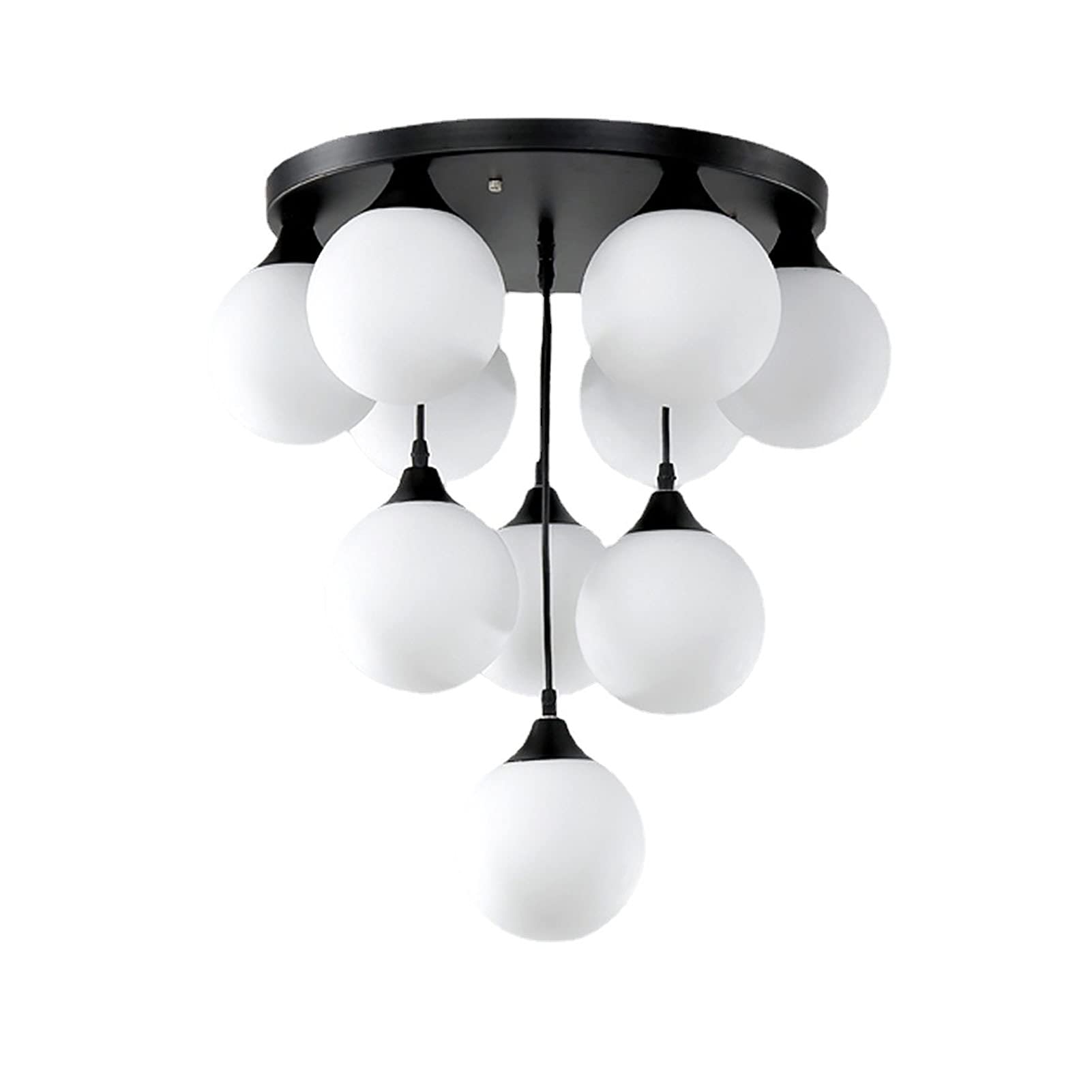 Luminaire de salon et salle à manger plafonnier en verre noir E27 65cm