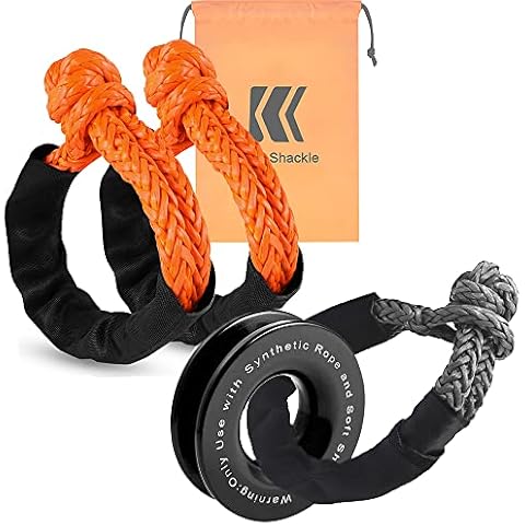BNEEN Soft Shackle,1/2" X 24 Inch with Recovery Ring Soft Shackle Kit for ATV UTV SUV Truck Recovery Cover