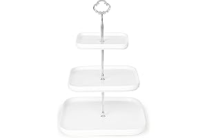 3-Tier Ceramic Silver Cake Stand