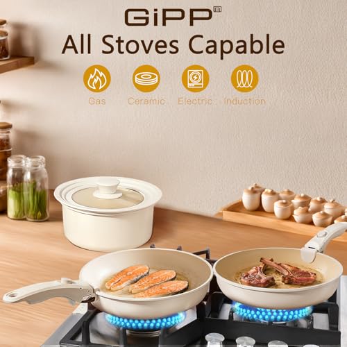 Image of GiPP Pots and Pans Set Non Stick, Detachable Handle Kitchen Cookware Sets