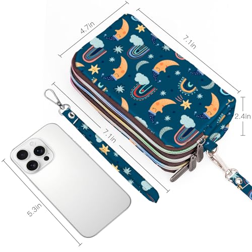 Image of BIAOTIE Large Capacity Wristlet Wallet - Women Printed Nylon Waterproof Handbag Clutch Purse