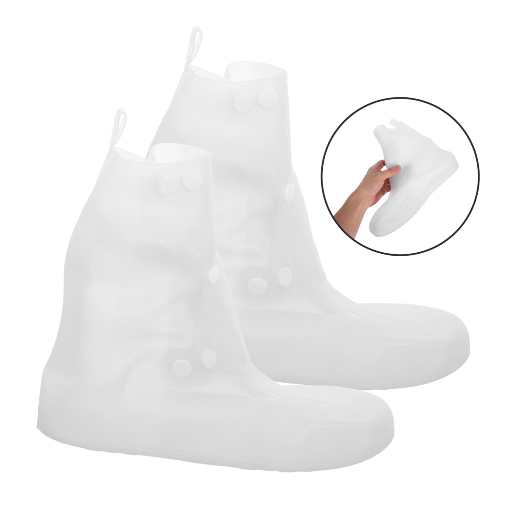 2 Pares Cubrezapatos Impermeables Reutilizables Antideslizantes para Adultos Fundas de PVC Compactas y Plegables para Lluvia Viajes Pesca y Ciclismo Talla