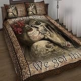 GEEMBI Quilt Bedding Set-to My Love. You and Me We Got This Skull Couple Quilt Bed Set THB2290QS,...