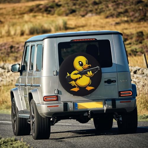 Image of Funny Duck Spare Tire Cover Weatherproof Universal Wheel Protectors Cute Duck Wheel Covers for Rv Camper Travel Trailer SUV Truck 17 Inch