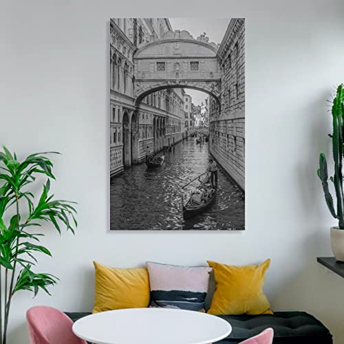 Bridge Of Sighs Venice, Italy Poster Vintage Travel Poster Wall Art Paintings Canvas Wall Decor Home Decor Living Room Decor Aesthetic 24X36Inch(60X90Cm) Frame-Style #TOP5