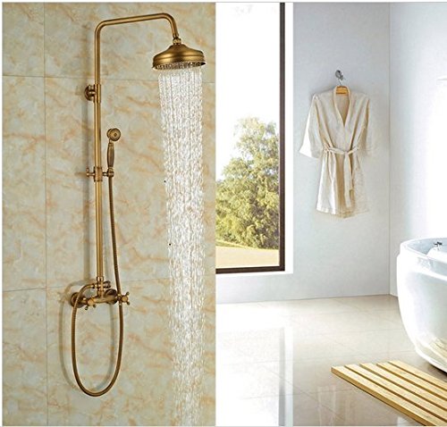 Ensemble de douche en laiton antique Gowe Luxe au style rétro raffiné