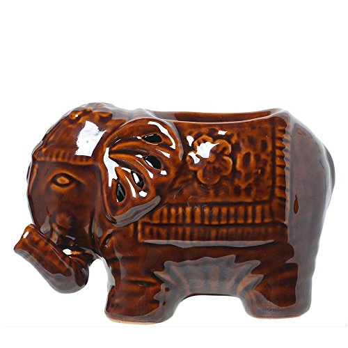 Hosley Elephant Ceramic Oil Warmers 6 Inch Long. Use Brand Essential Oils and Fragrance Oils. Ideal Gift for Party Favors for Reiki Spa Aromatherapy W1