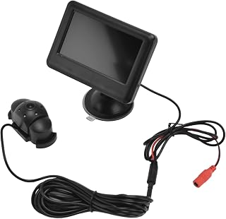 Espelho Retrovisor de Segurança para Carro de bebê, Suporte para Visão Noturna Espelho de Carro de bebê de 4,3 Polegadas 120 ° Visão Traseira Imagem Vívida À Prova de Choque para