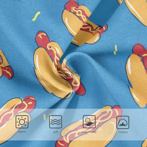 Wusikd Blue Hot Dogs Girls' Underwear Cotton Girls Briefs Soft Toddler Underwear 2T3