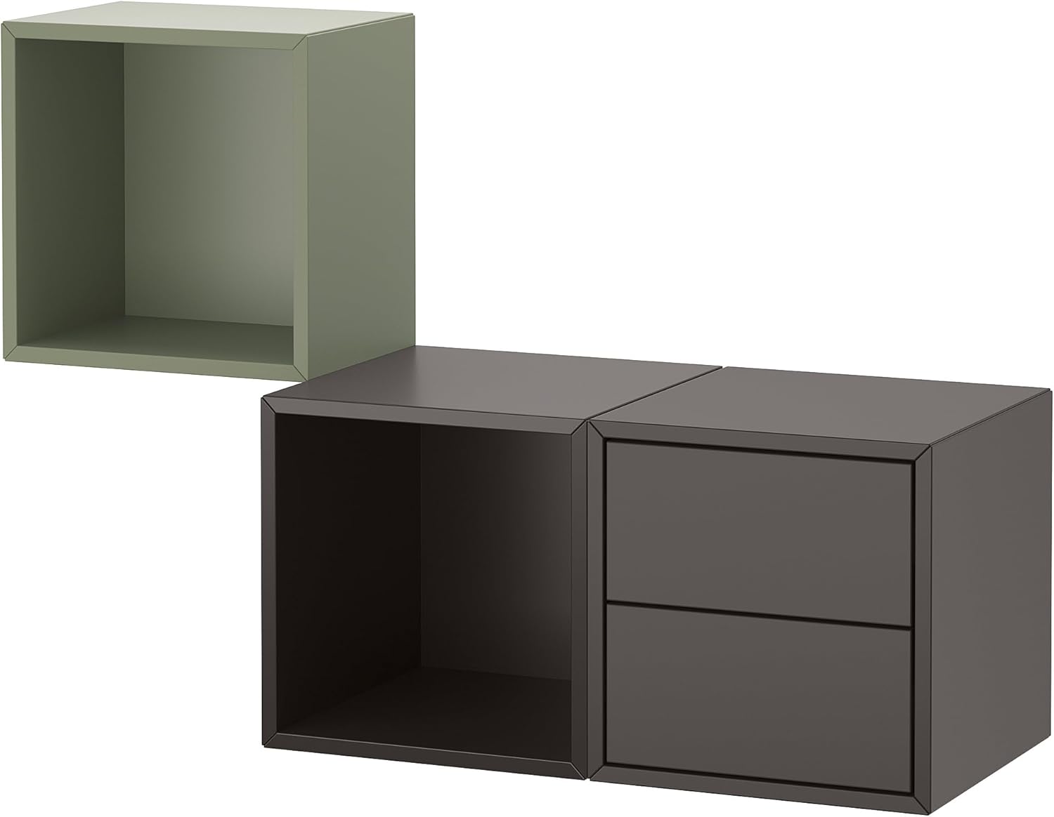 EKET Wall-mounted storage combination, dark grey/grey-green, 105x35x70 cm