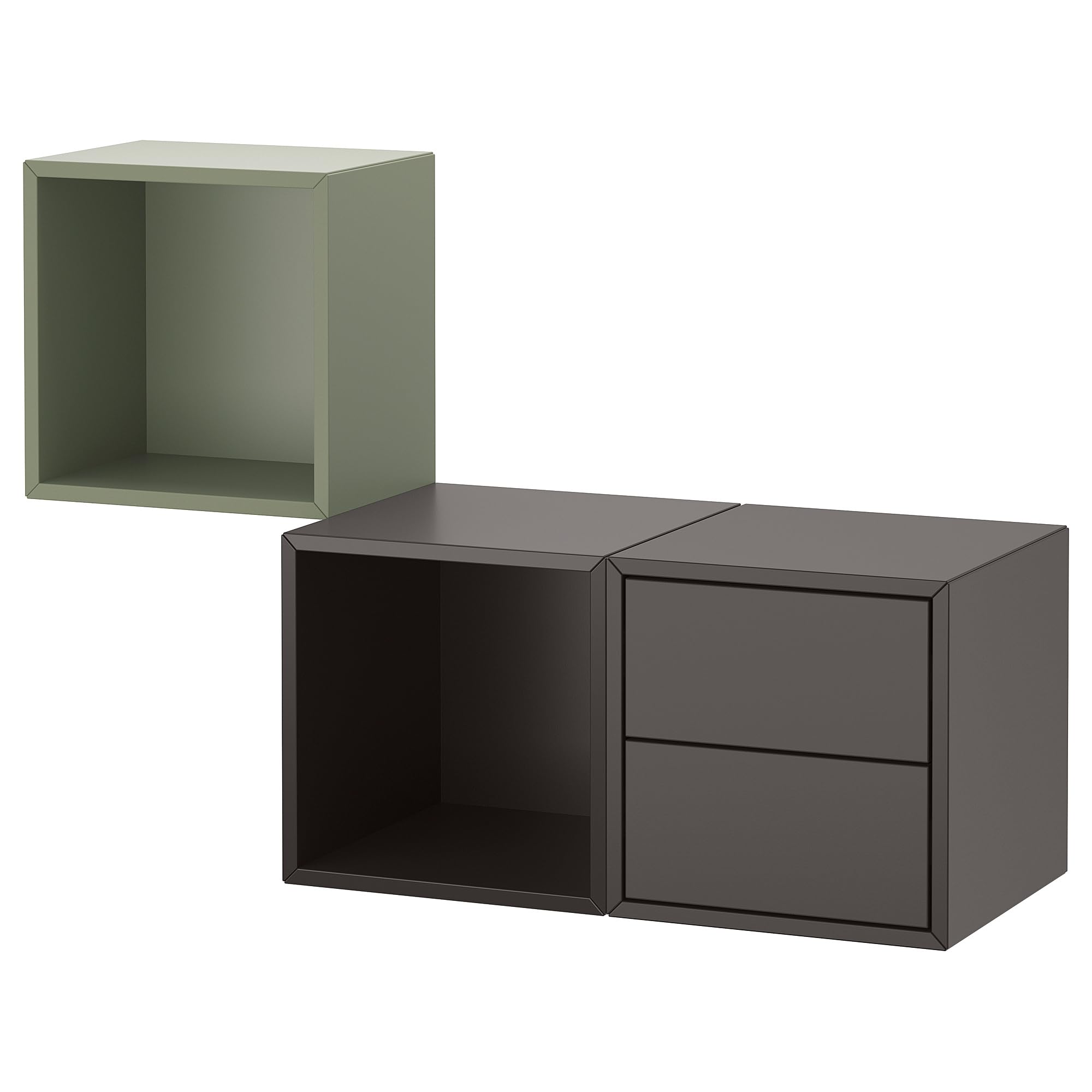 EKET Ensemble de rangement mural gris foncé et gris-vert 105x35x70 cm
