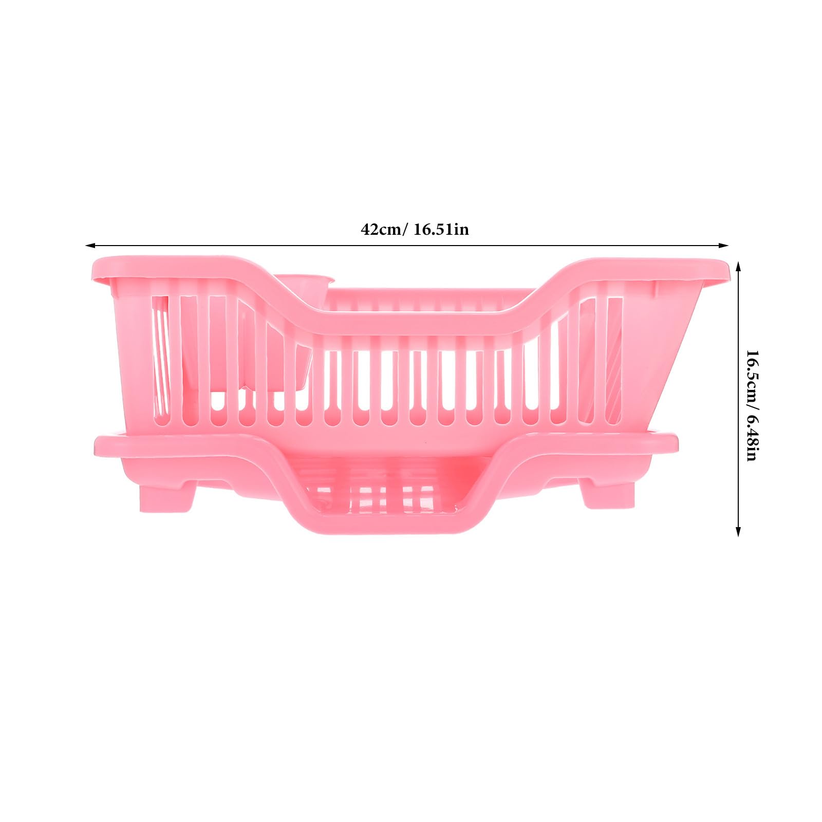 HOMSFOU Geschirrabtropfgestell Rosa Abs Großer Kapazität | Abtropfdesign gegen Stehendes Wasser, für Teller und Stäbchen, Geeignet für Küche und Restaurant