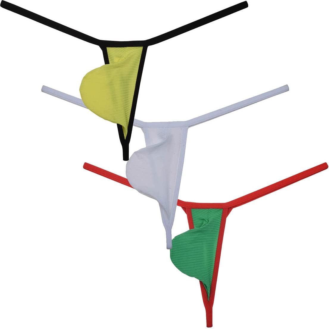 Men's Ice Silk Mini Bikini Tangas Soft String Thong Underwear Pouch T-back Minimal Coverage Underpants