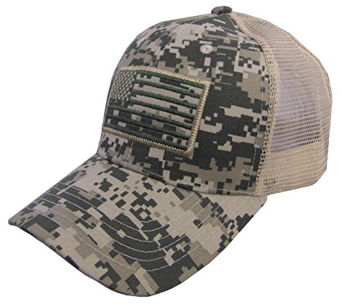 USA Flag Patch Tactical Style Mesh Trucker Baseball Cap Hat Multicam