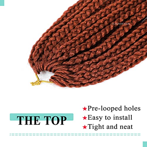 Box Braids Crochet Hair 18 Inch 8 Packs 350 Color Ginger Goddess Box Braids Crochet Hair Pre Looped Copper 3X Box Braided Crochet Hair Synthetic Braiding Hair Crochet Braids Hair For Black Women- 8 Packs /350 #TOP2