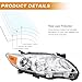 Headlights Assembly Compatible with 2011 2012 2013 Toyota Corolla Headlamps Driver & Passenger Side, Chrome Housing Amber