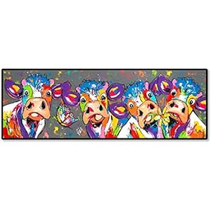 Canvas Print Kleurrijke Koeien Graffiti Canvas Schilderij Wall Art Woonkamer Slaapkamer Home Decor Moderne Muur Foto Frameloze