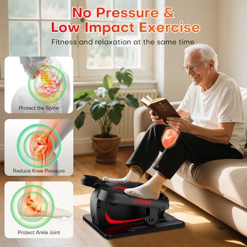 FOUSAE Under Desk Elliptical Machine for Home, 2 in 1 Electric Pedal Exerciser with 15 Adjustable Speed & 3 Auto Mode, Cross Trainer with Remote Control, Leg Exerciser for Senior Low-Impact Workouts - Image 3