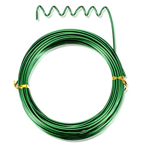 Image of TecUnite Aluminum Craft Wire for Sculpting Armature Bendable Craft Wire for DIY Jewelry Making(Green, 10 M X 2 mm, 1 Roll)