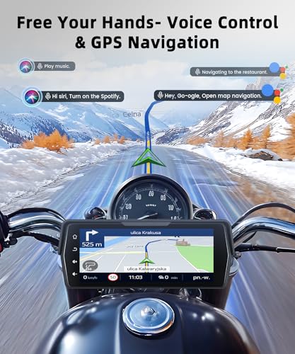 Écran CarPlay pour Moto VECHTEL 6,86" Android Auto et Double Caméra - 3