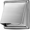 WeCooper Cowled External Air Vent Covers 100mm,4 inch 304 Stainless Steel Grille with Backdraft Shutter,Walls Extractor Fan Vent Weatherproof