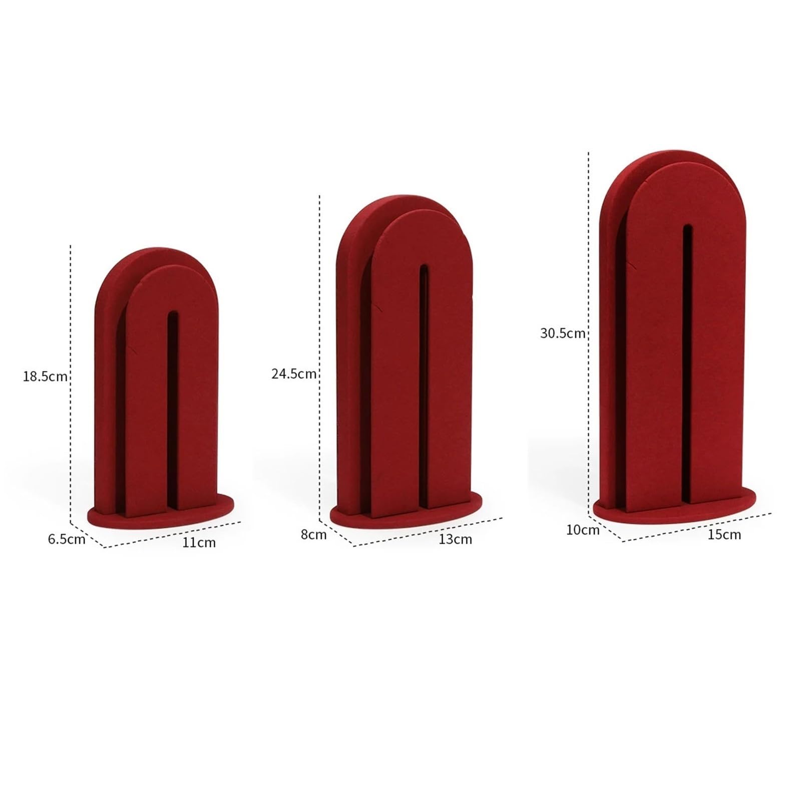 Espositori per gioielli Microfiber Arched Shaped Necklace Holder for Retail(Grijs,Grande)
