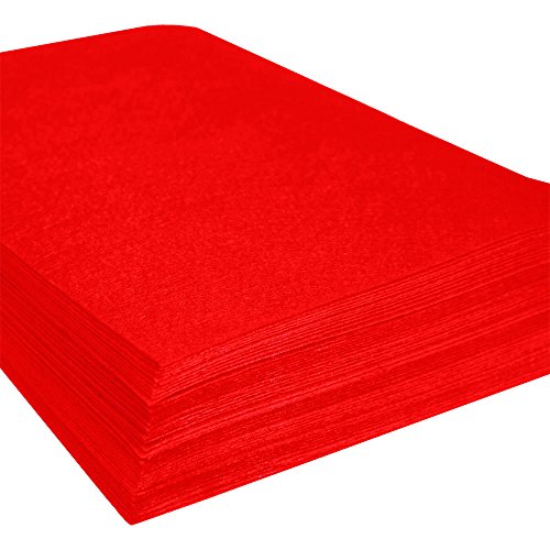 24 pcs Acrylic Craft Felt Sheet 9" X 12" - Red (Crafting, Jewelry, Children craft)