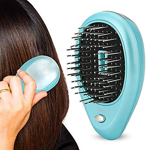 Electric Ionic Hairbrush Mini Anti-Static Scalp Head Massage Comb for Hair Care Hair Growth(Blue)