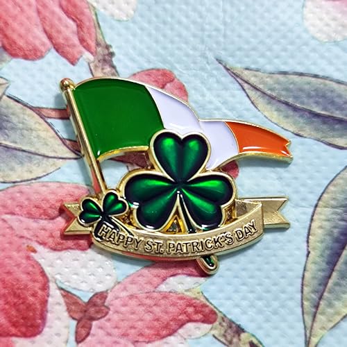 Broche trèfle Happy St Patrick en métal solide pour éviter les accessoires fragiles
