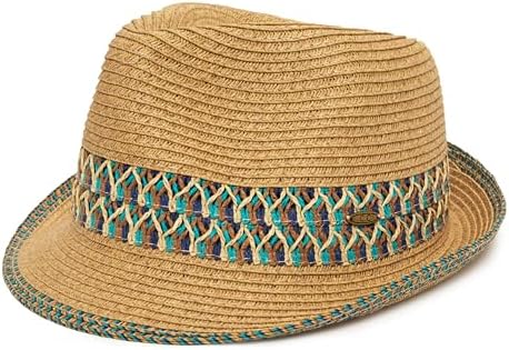 Funky Junque Short Brim Fedora Packable Sun Hat for Women