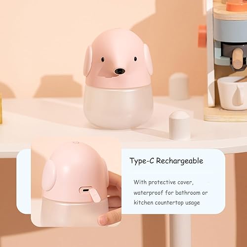 Miniatura 3 de Dispensador automático de jabón para niños, dispensador de jabón de manos espumoso sin contacto con lindo elefante, impermeable y recargable por