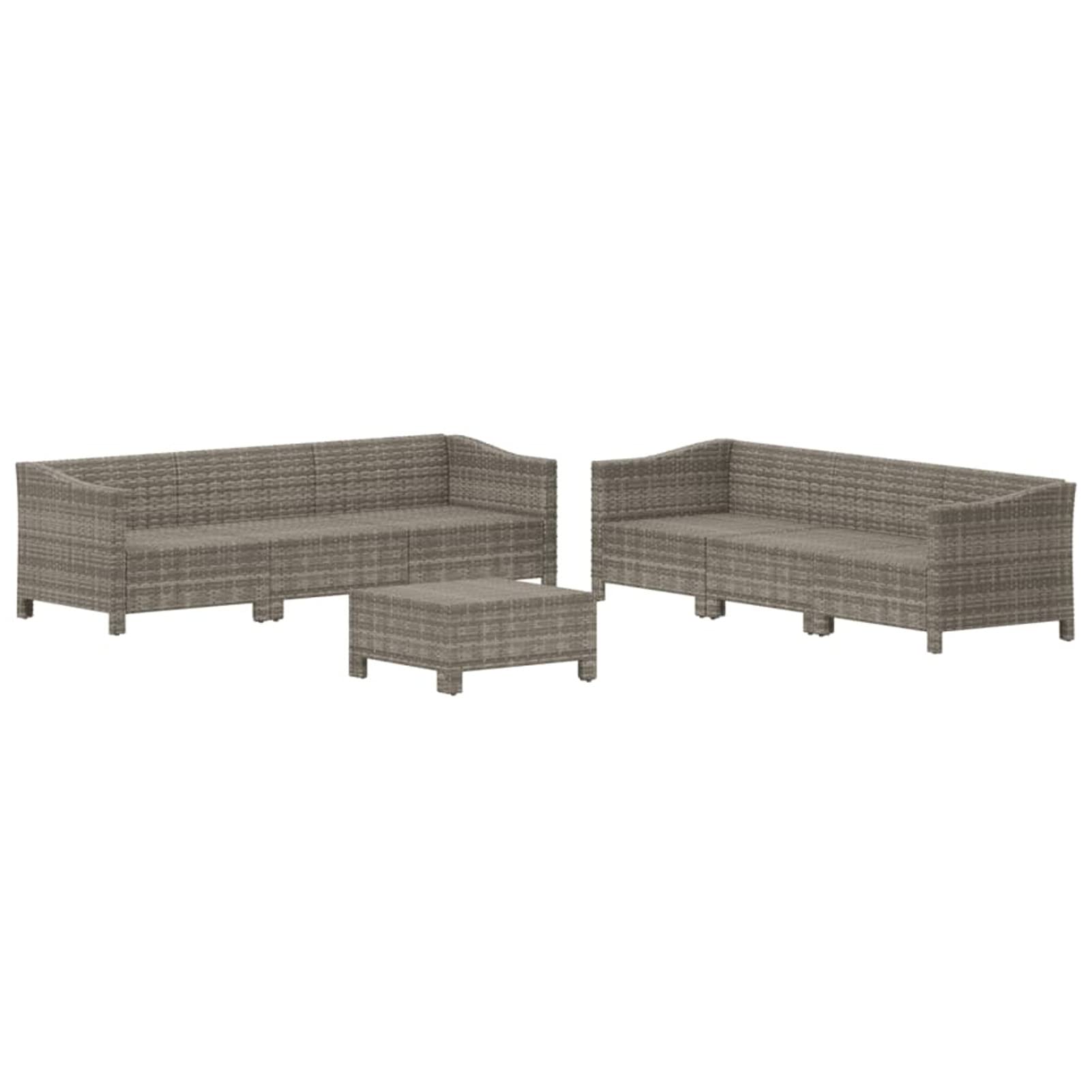 Rantry Casa Set Divani da Giardino 7 Pezzi con Cuscini in Polyrattan Grigio, Divano Letto, Divanoletto Moderno, Sofà Soggiorno Divano Letto, Divani per Esterno da Giardino, Esterno Arredamento