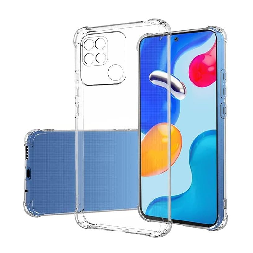 Image of BOXXO Flexible Back Cover for Mi Redmi 10 | Back Cover Transparent Clear Shockproof Case Four Corner Protection | Slim Protective Mobile Phone Cover for Mi Redmi 10