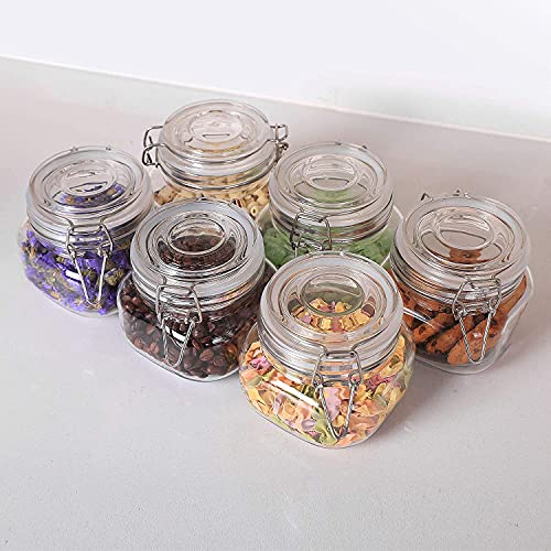 Image of 500 ml Glass Jars with Airtight Lids Wide Mouth Storage Jars With Buckle Lid for Preserving Decorating Canning Jar Dry Food Storage Pasta Spice Beans Transparent Set of 2