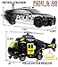 TeganPlay Police Car Toy with Rescue Helicopter Toy for Boys | Emergency Vehicles Toy Set Friction Powered with Realistic Lights and Sounds