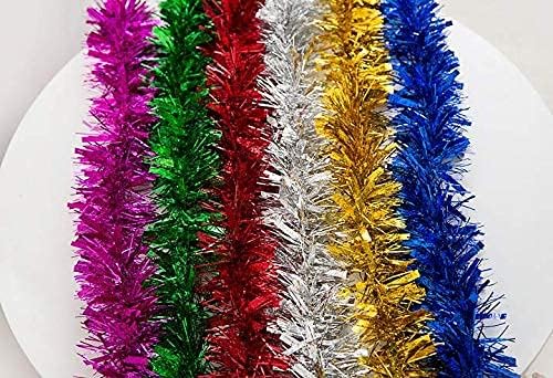 Miniatura 3 de YYCRAFT Guirnalda de oropel metálico real para árbol de Navidad, 3 pulgadas x 10 yardas